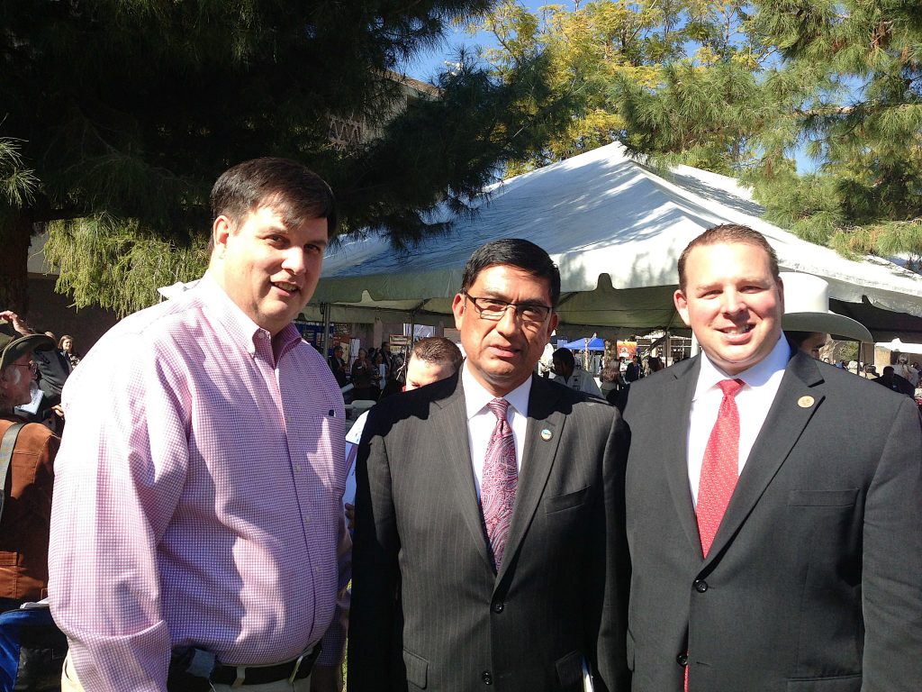 Jeff Dial with Gila River Indian Community Governor Greg Mendoza and Representative Bob Robson