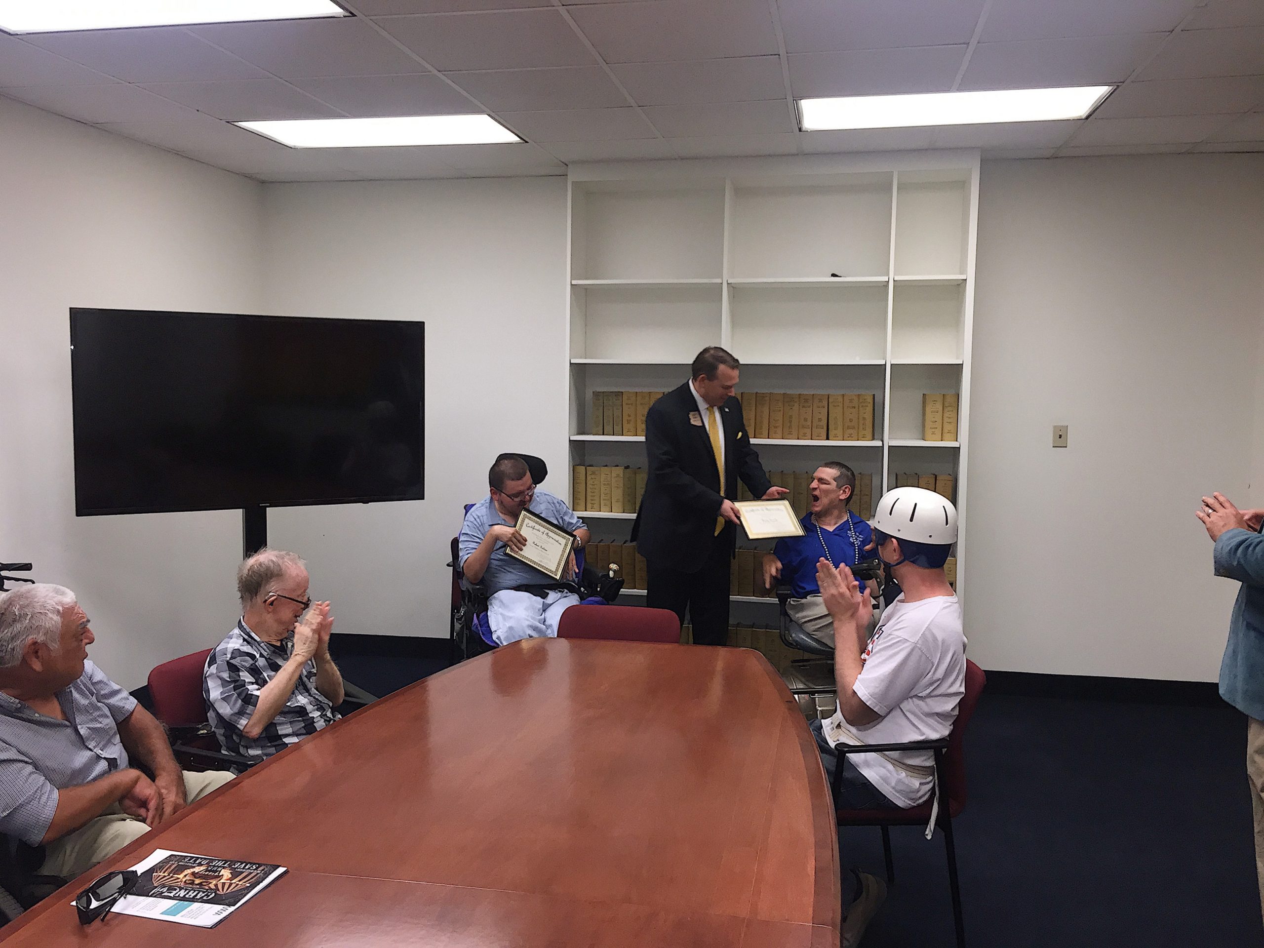 Senator Jeff Dial presenting Certificates of Appreciation at the Arizona State Capitol