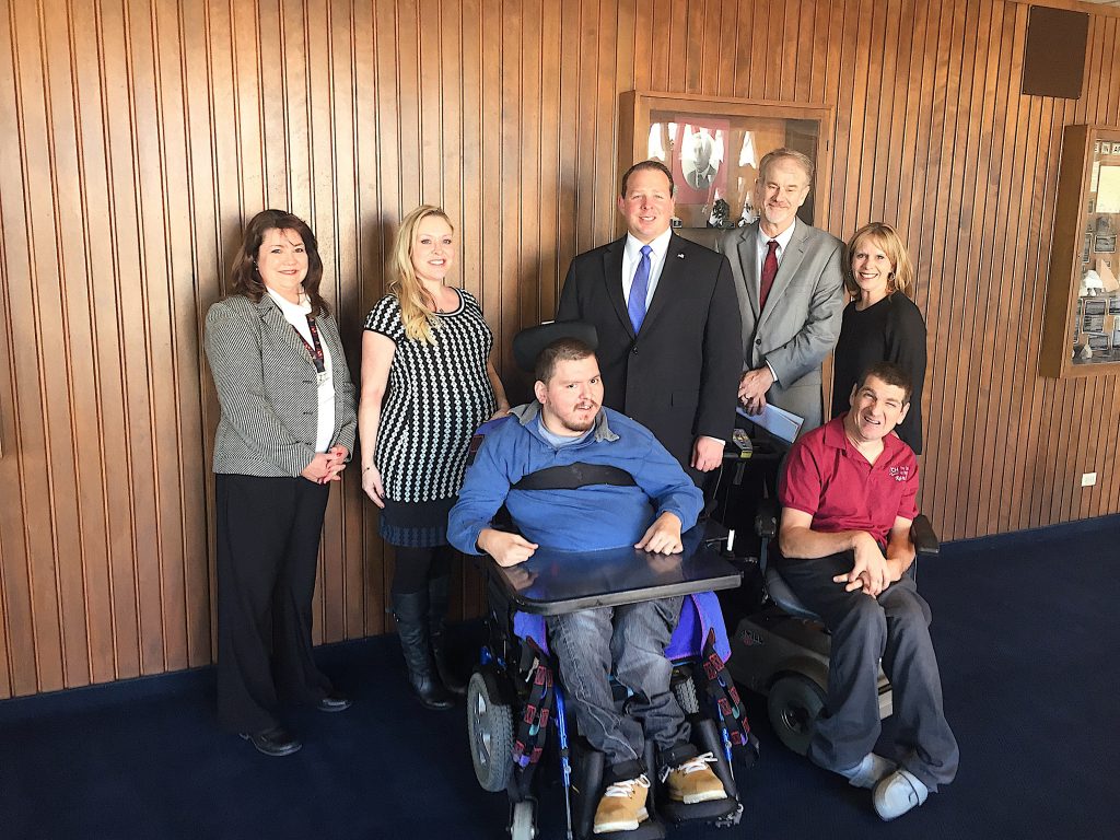 Jeff Dial with advocates for Arizonans with disabilities at the Arizona State Legislature